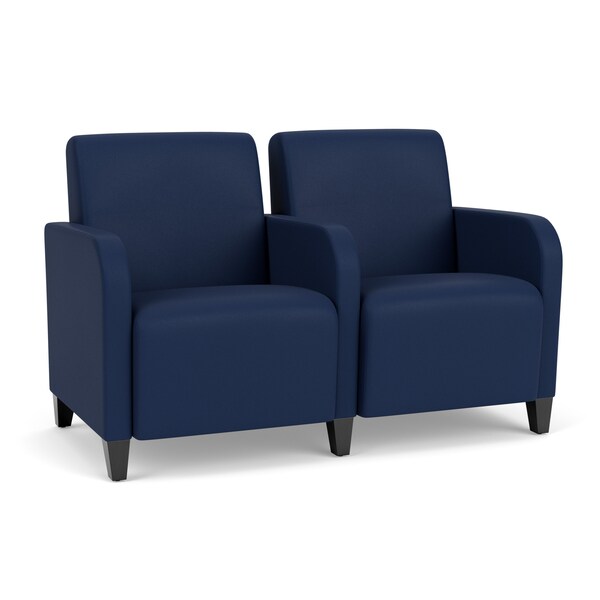 Lesro Siena Lounge Reception 2 Seat Tandem Seating, Black, MD Ink Upholstery SN2103 - main